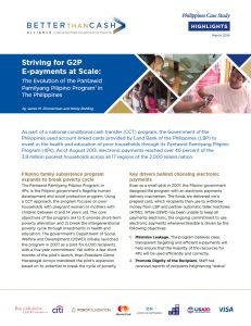 Striving for G2P E-payments at Scale: Full